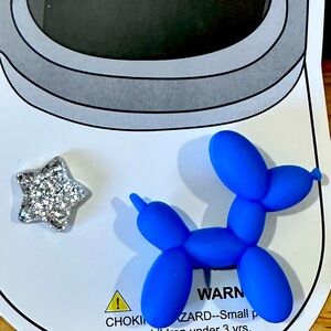 Crocs charms Balloon Dog and Silver Glitter Star NWT